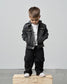 Little Bipsy Washed Hooded Denim Jacket in Black