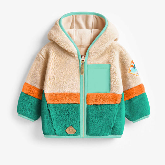Souris Mini Colourblock Plush Jacket in Blue