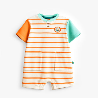 Souris Mini Cream and Orange Stripe Romper
