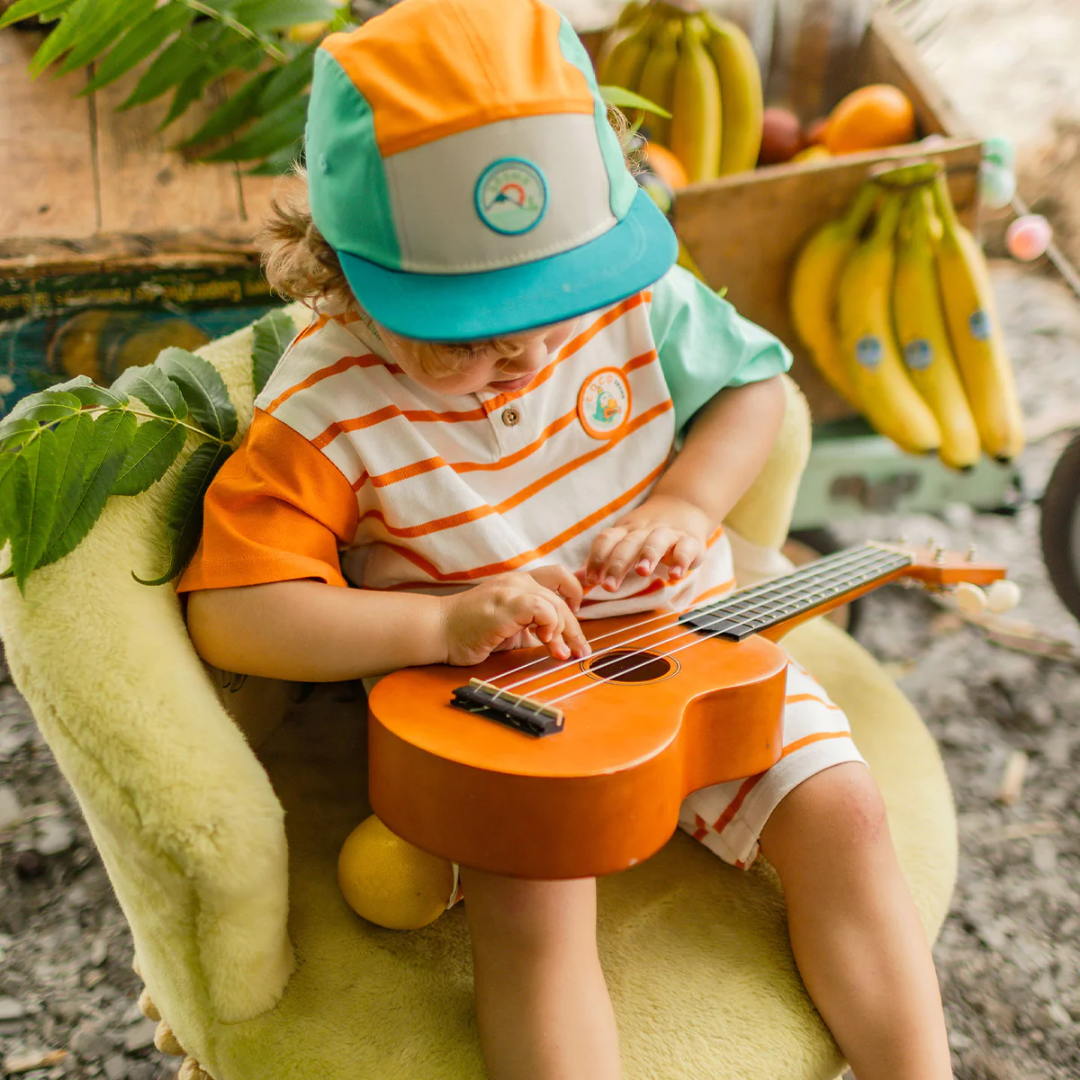 Souris Mini Cream and Orange Stripe Romper