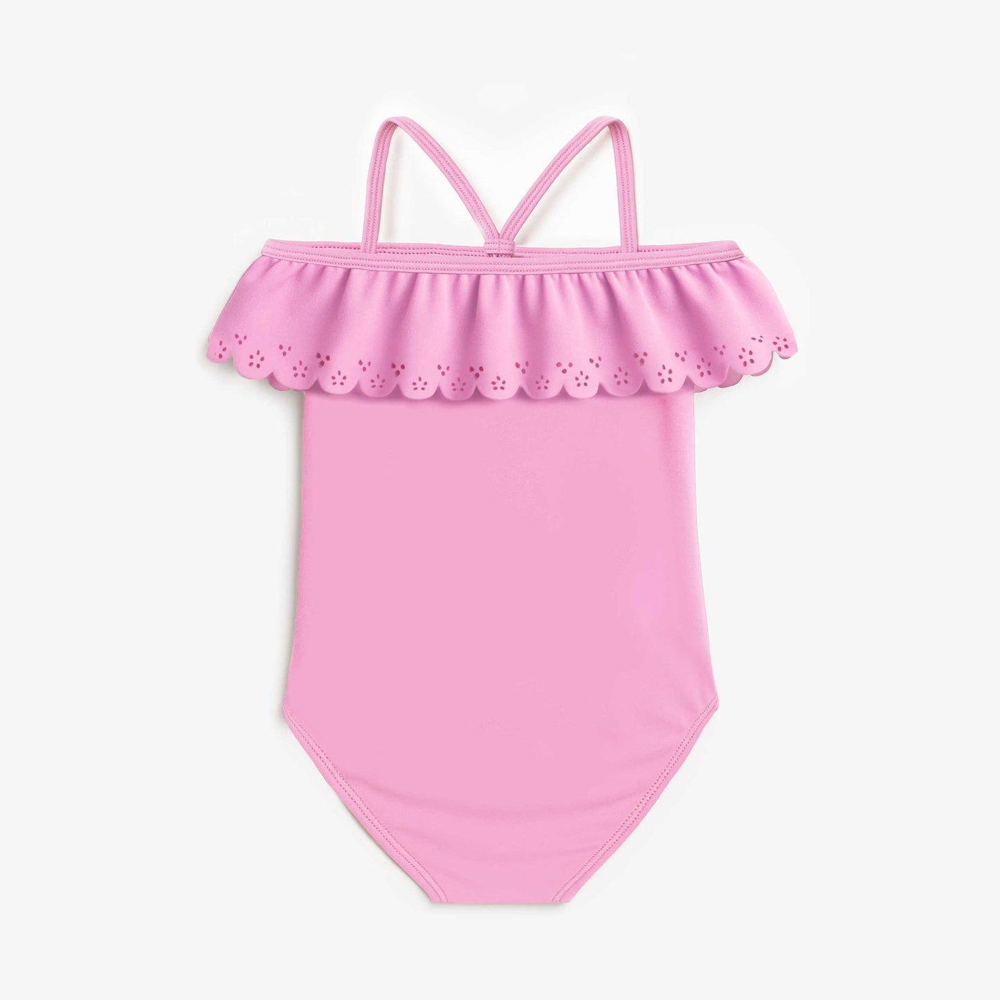 Souris Mini One Piece Ruffle Kids Swimsuit in Pink