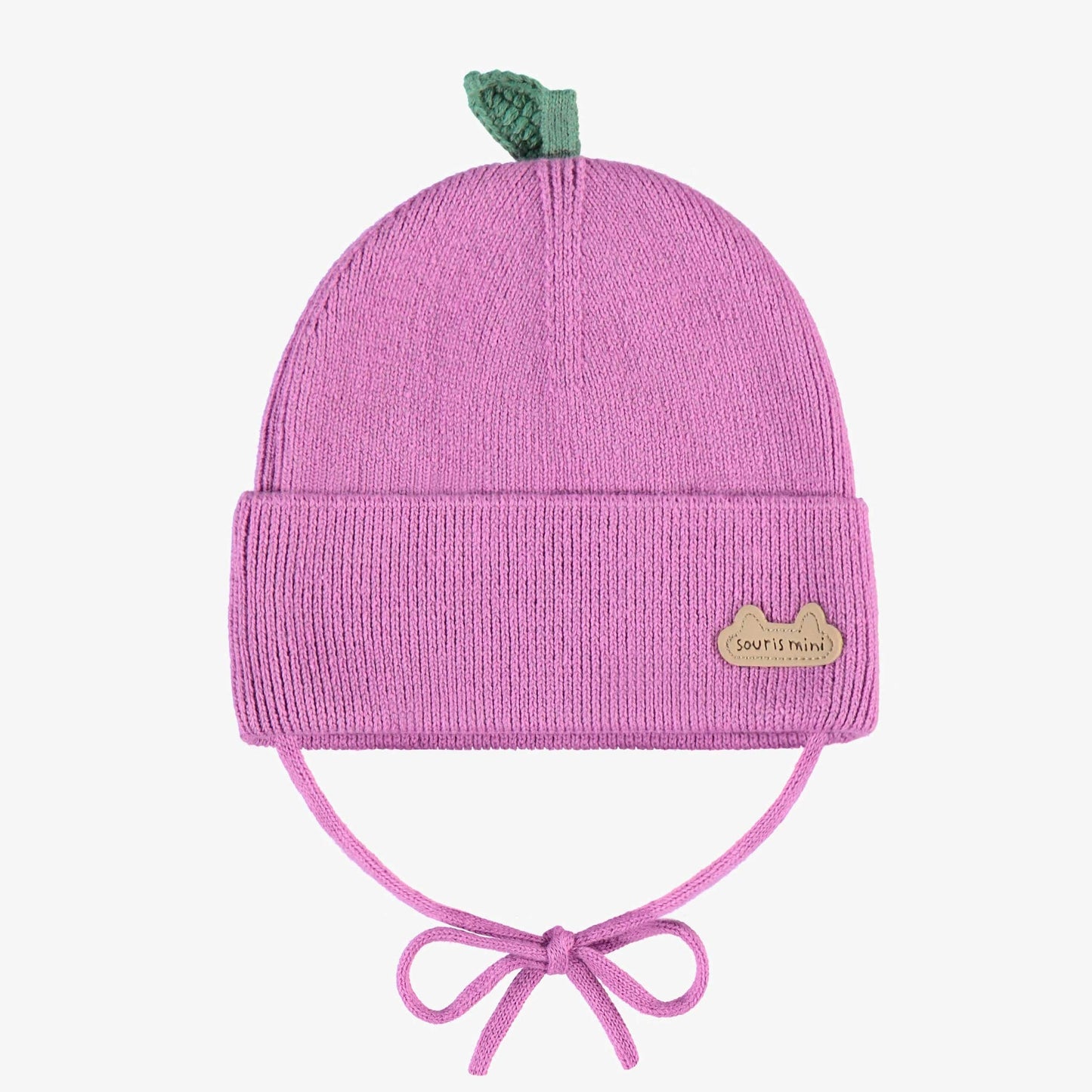 Souris Mini Knit Newborn Hat in Purple