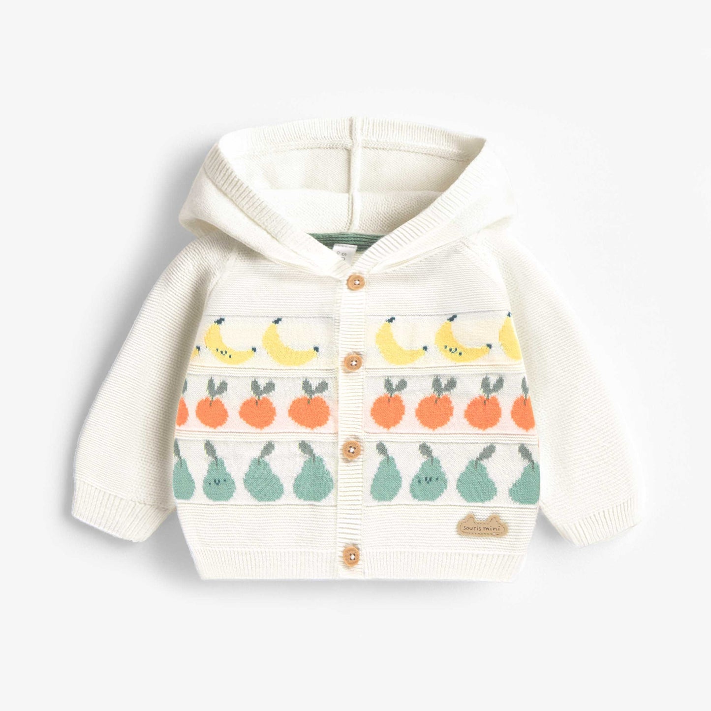 Souris Mini Cream Knit Baby Boy Fruit Cardigan