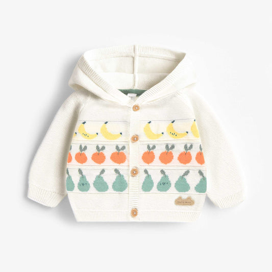 Souris Mini Cream Knit Baby Boy Fruit Cardigan