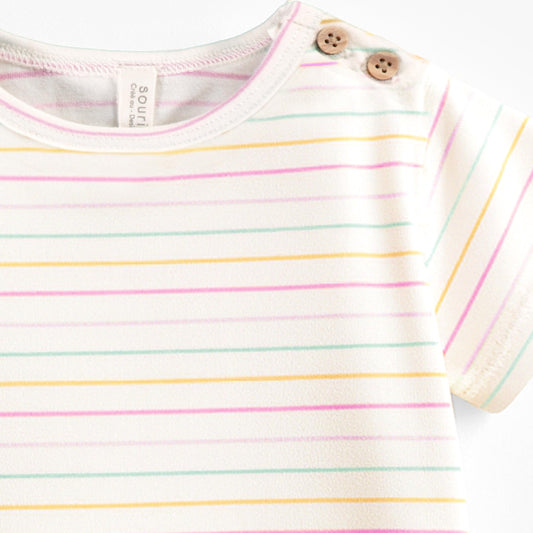 Souris Mini Cream T-Shirt in Pink Stripe