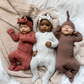 Pip + Phee Ribbed Bamboo Footed Sleeper in Light Heather Grey