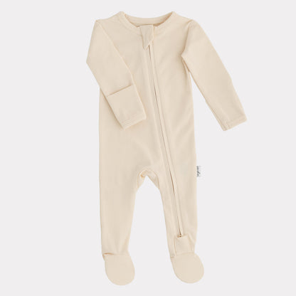 Pip + Phee Cotton Footed Sleeper in Vanilla