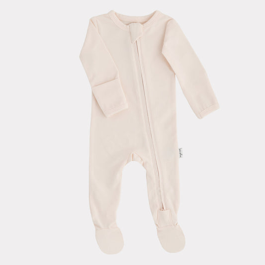 Pip + Phee Cotton Footed Sleeper in Shell Pink