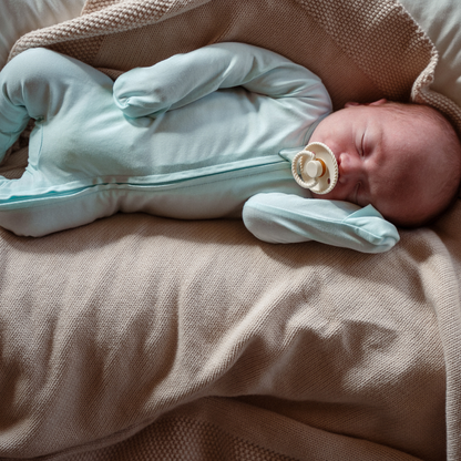 Pip + Phee Cotton Footed Sleeper in Dew Drop