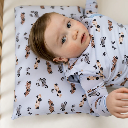 Pip + Phee Bamboo Toddler Pillowcase in Vintage Cars
