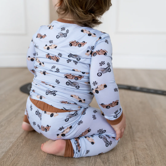 Pip + Phee 2 Piece Bamboo Pj Set in Vintage Cars
