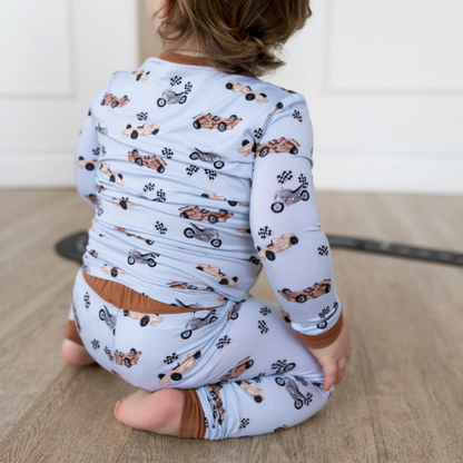 Pip + Phee 2 Piece Bamboo Pj Set in Vintage Cars