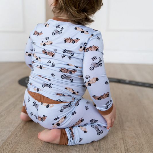 Pip + Phee 2 Piece Bamboo Pj Set in Vintage Cars