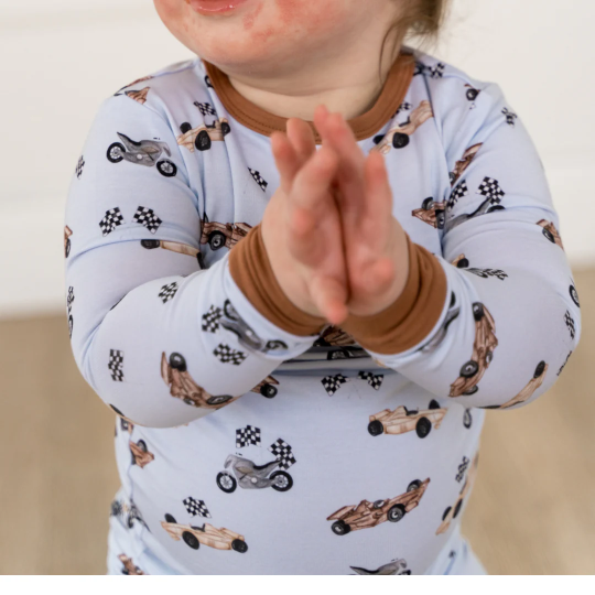 Pip + Phee 2 Piece Bamboo Pj Set in Vintage Cars