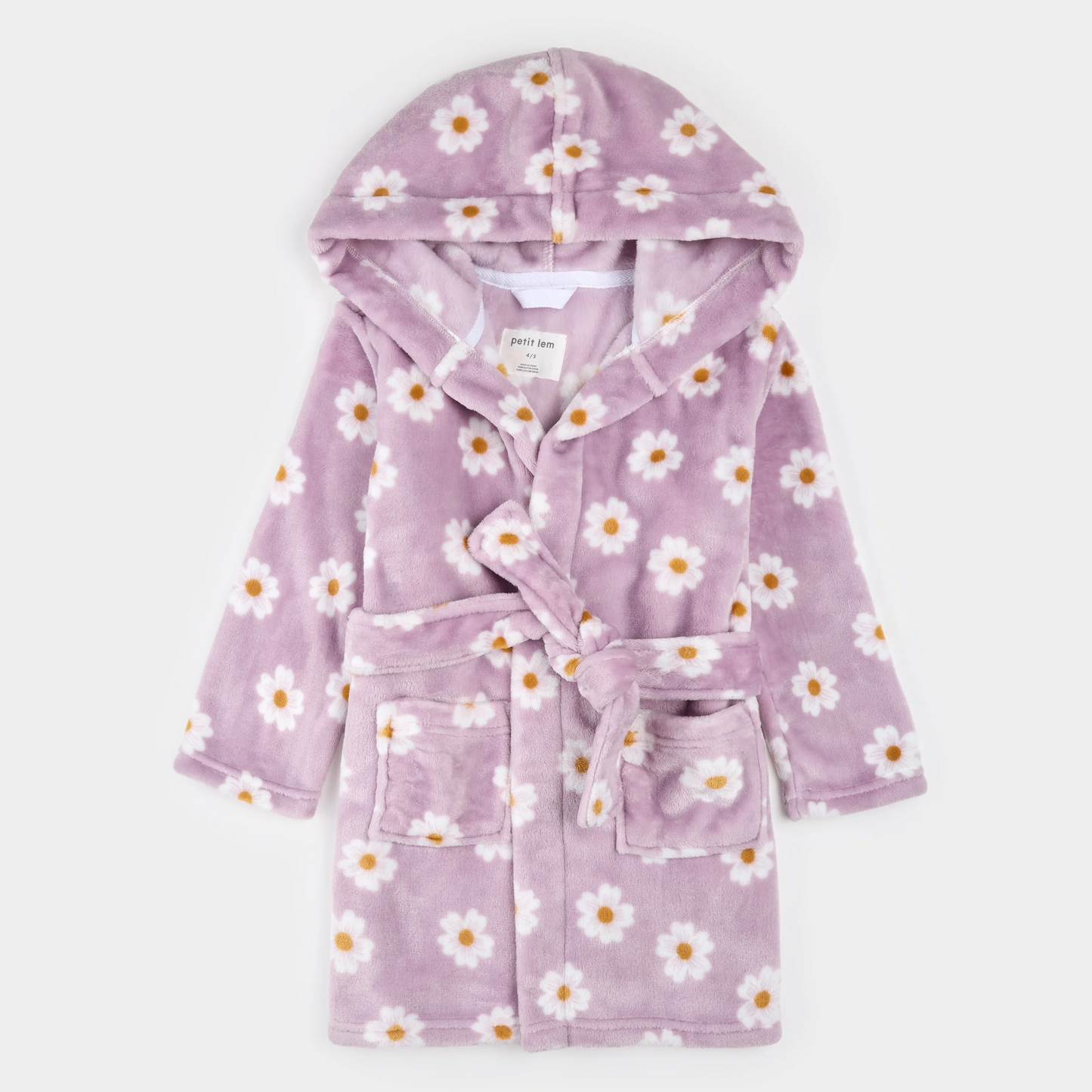 Petit Lem Plush Robe in Daisy Print