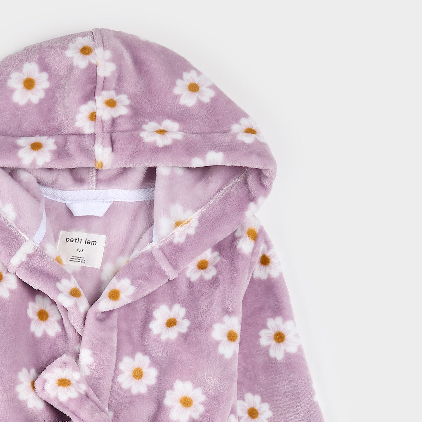 Petit Lem Plush Robe in Daisy Print