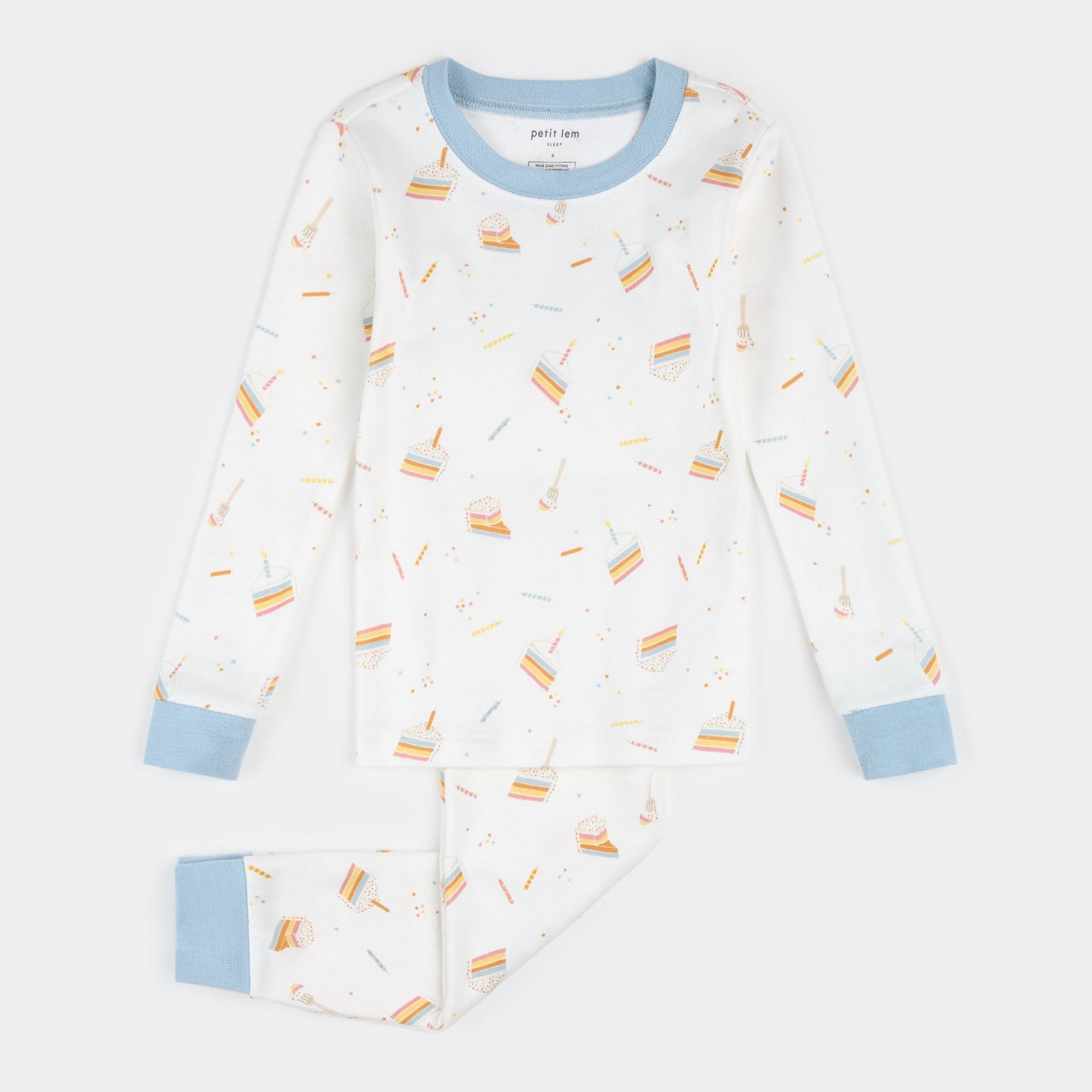 Petit Lem 2 Piece Pj Set in Birthday Cake Print