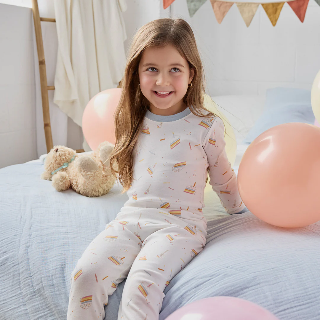 Petit Lem 2 Piece Pj Set in Birthday Cake Print