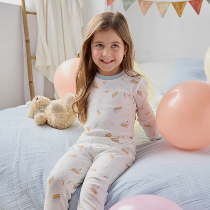 Petit Lem 2 Piece Pj Set in Birthday Cake Print