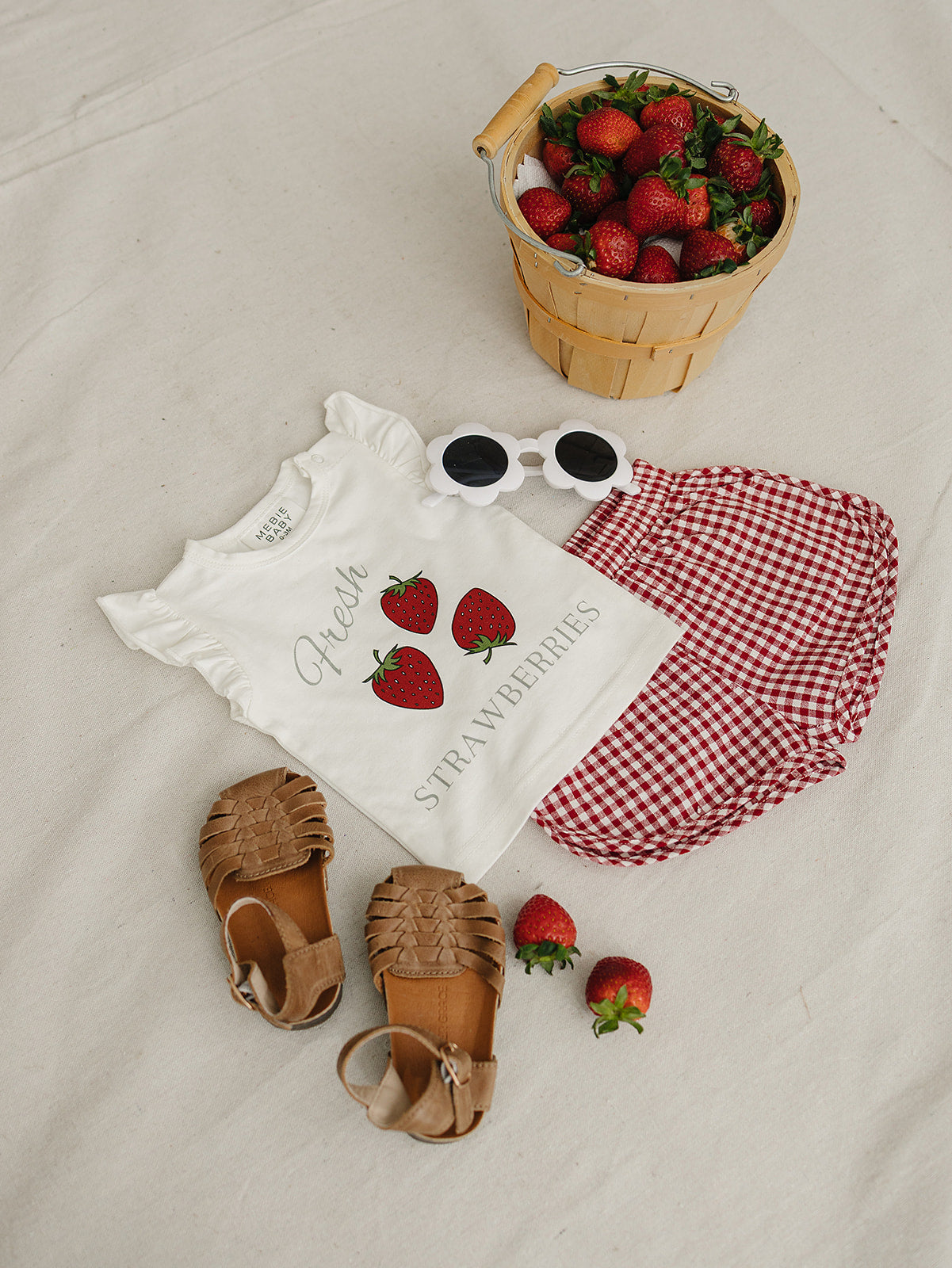 Mebie Baby Strawberry Ruffle Tee