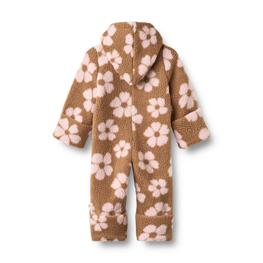 Wheat Allo Fleece Suit in Warm Hazel Flowers