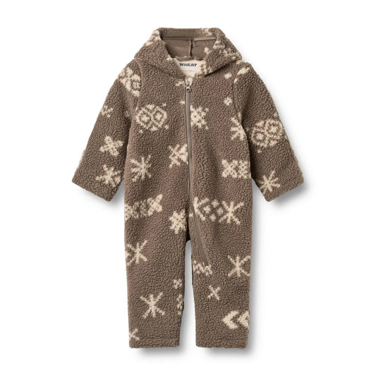 Wheat Allo Fleece Suit in Dry Wood Jacquard