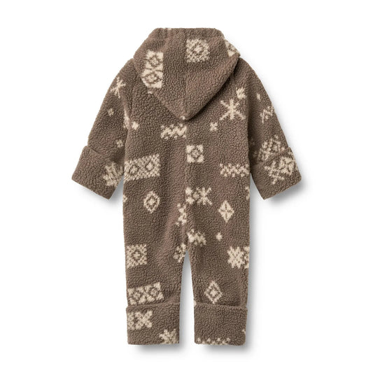 Wheat Allo Fleece Suit in Dry Wood Jacquard