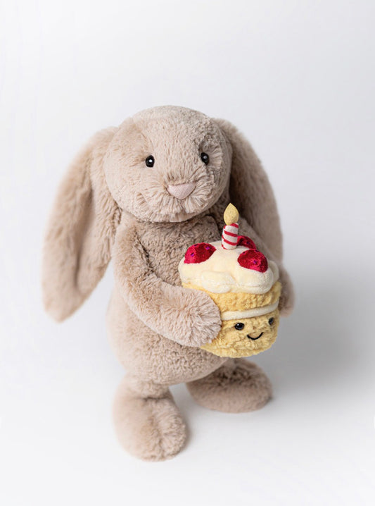 Jellycat Bashful Beige Bunny “Birthday”