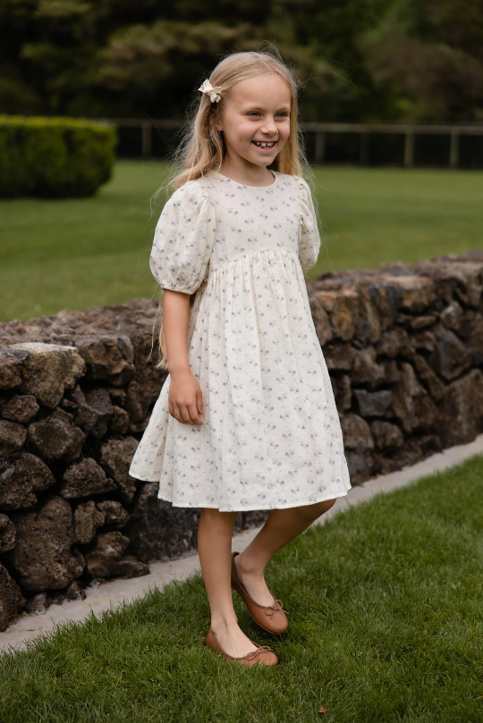 Jamie Kay Organic Cotton Muslin Frannie Dress in Molly Blue