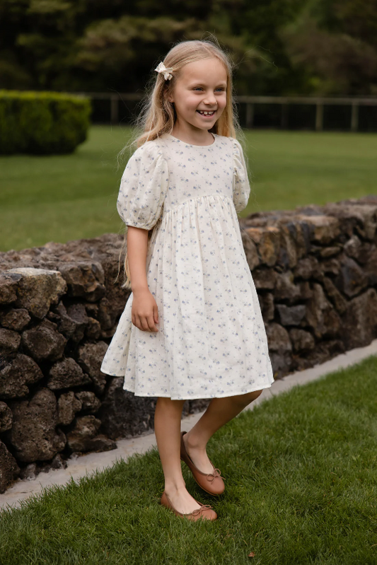 Jamie Kay Organic Cotton Muslin Frannie Dress in Molly Blue