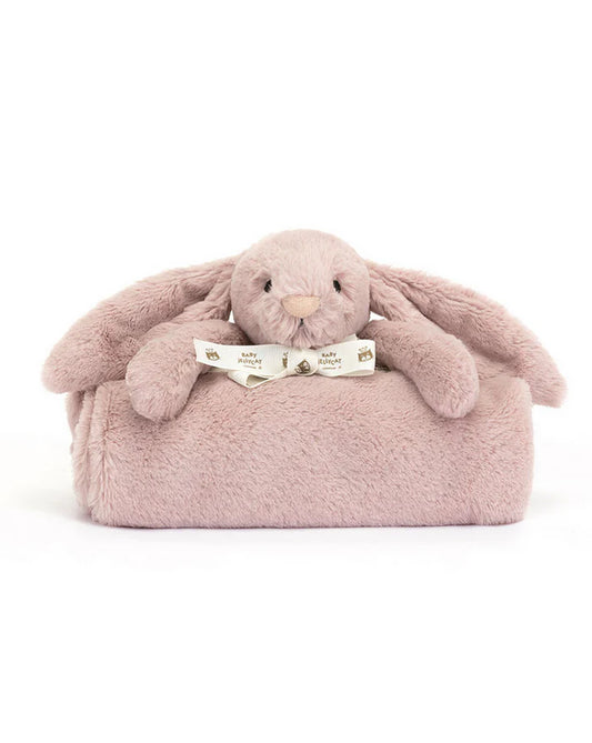 Jellycat Bashful Bunny Luxe Rosa Blankie
