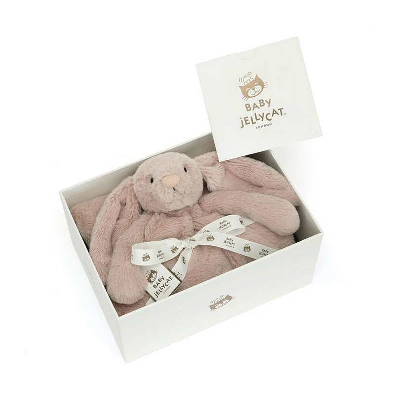 Jellycat Bashful Bunny Luxe Rosa Blankie