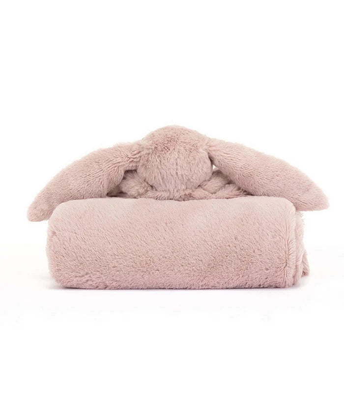 Jellycat Bashful Bunny Luxe Rosa Blankie
