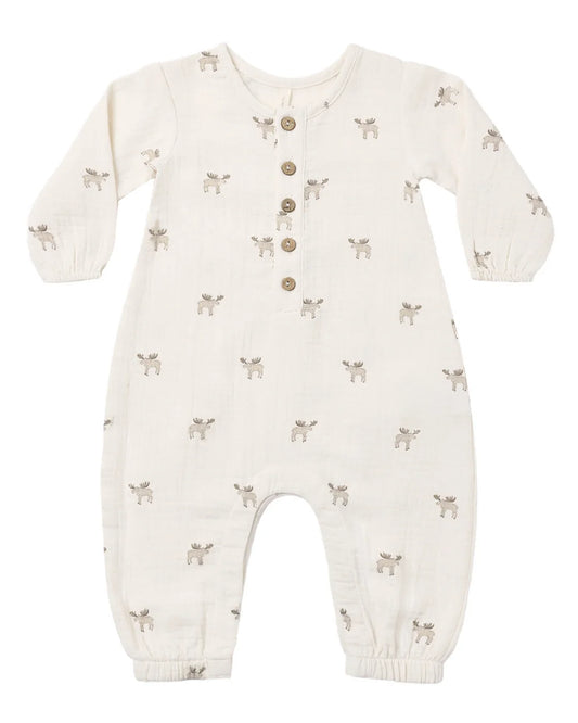 Quincy Mae Woven Jumpsuit in Moose