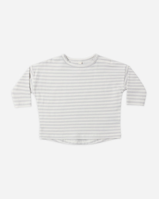 Quincy Mae Long Sleeve Top & Drawstring Pant Set in Cloud Stripe