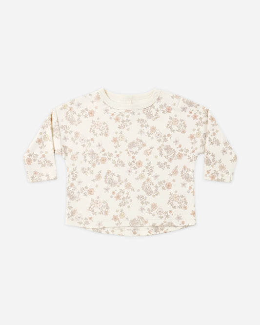 Quincy Mae Long Sleeve Top & Drawstring Pant Set in Floral Vine