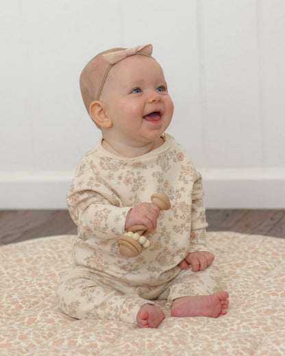 Quincy Mae Long Sleeve Top & Drawstring Pant Set in Floral Vine