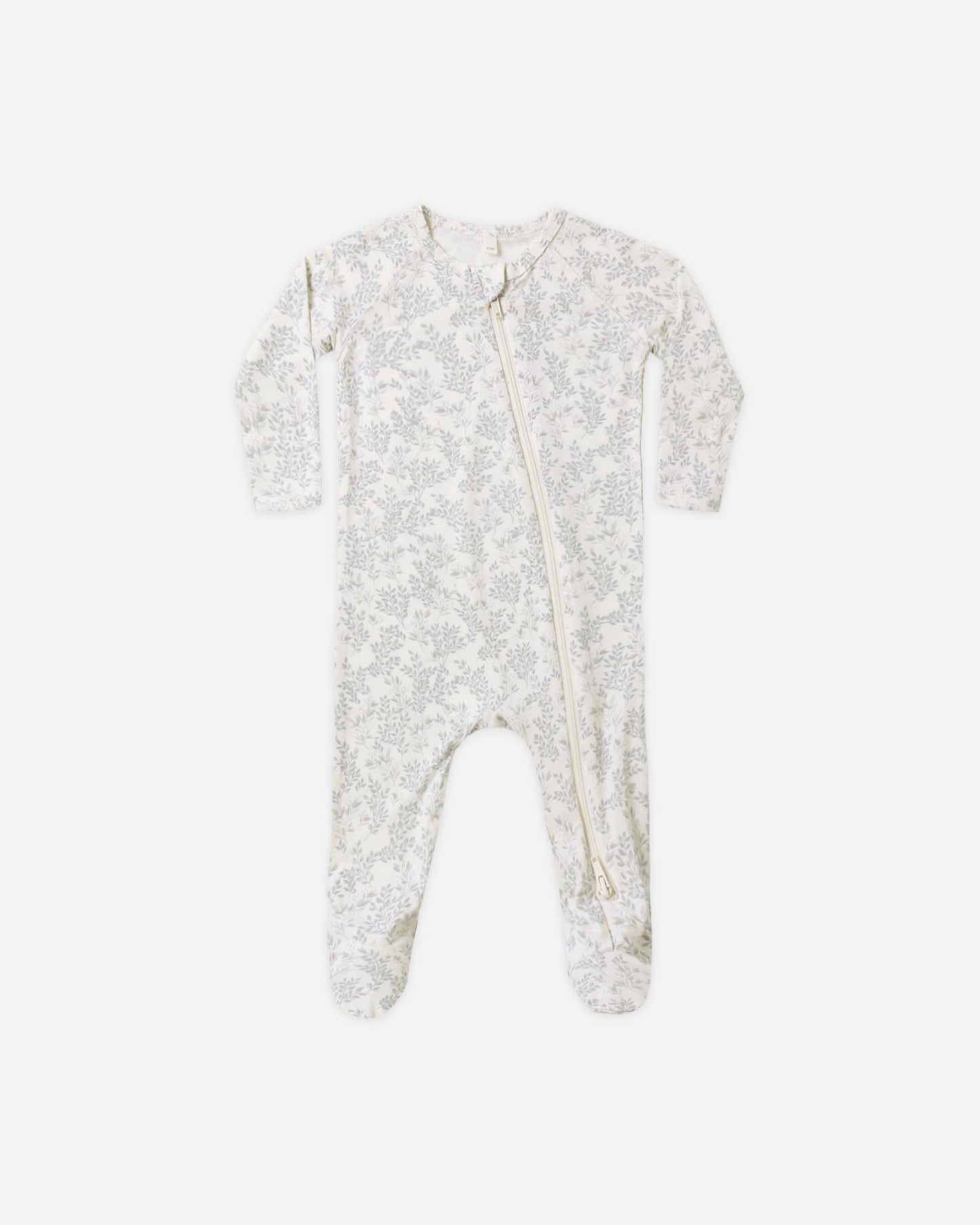 Quincy Mae Bamboo Zip Footie in Cloud Floral