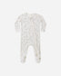 Quincy Mae Bamboo Zip Footie in Cloud Floral