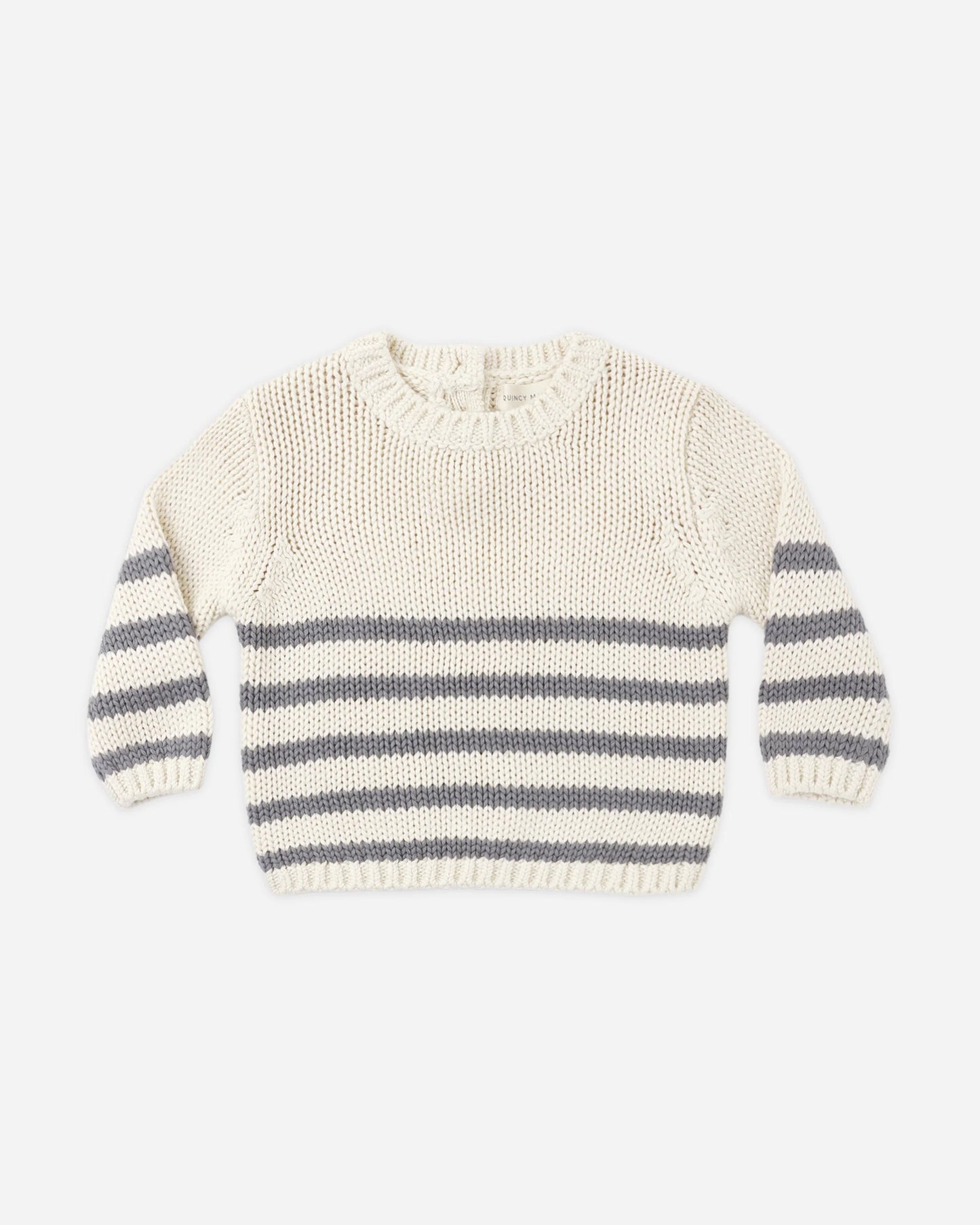 Quincy Mae Rex Sweater in Slate Stripe