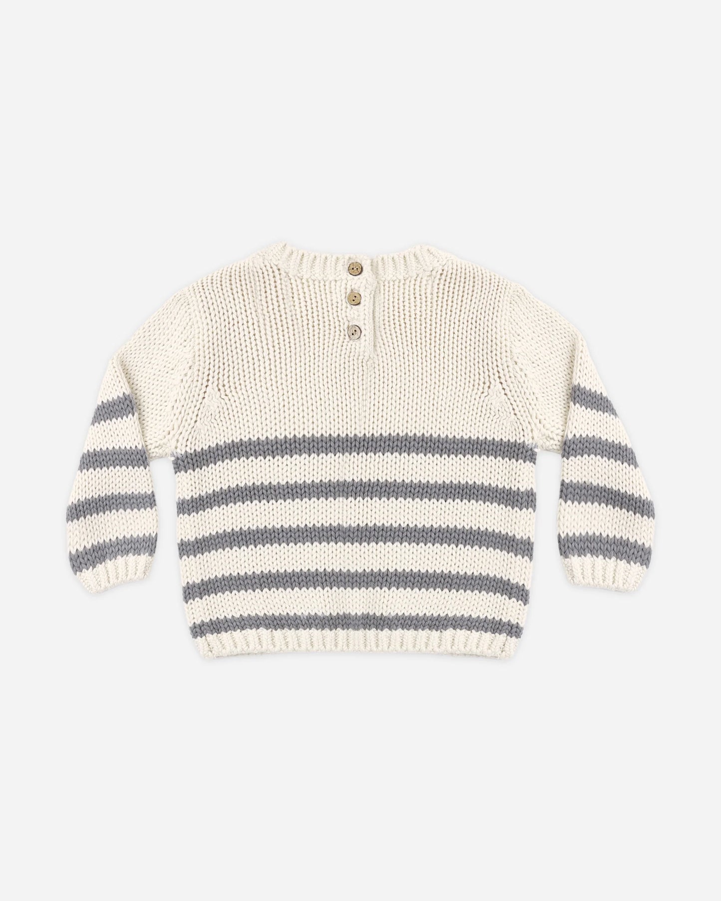 Quincy Mae Rex Sweater in Slate Stripe