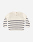 Quincy Mae Rex Sweater in Slate Stripe