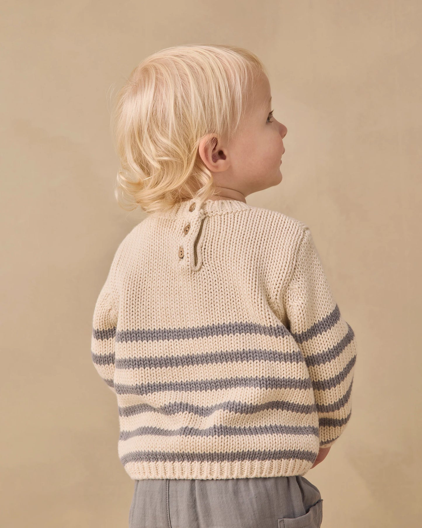 Quincy Mae Rex Sweater in Slate Stripe