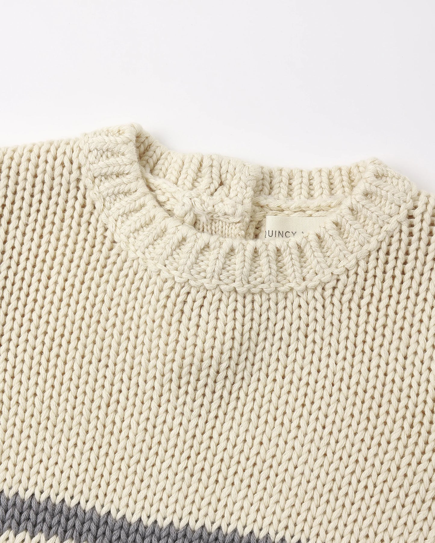 Quincy Mae Rex Sweater in Slate Stripe