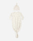 Quincy Mae Knotted Baby Gown & Hat Set in Celetial