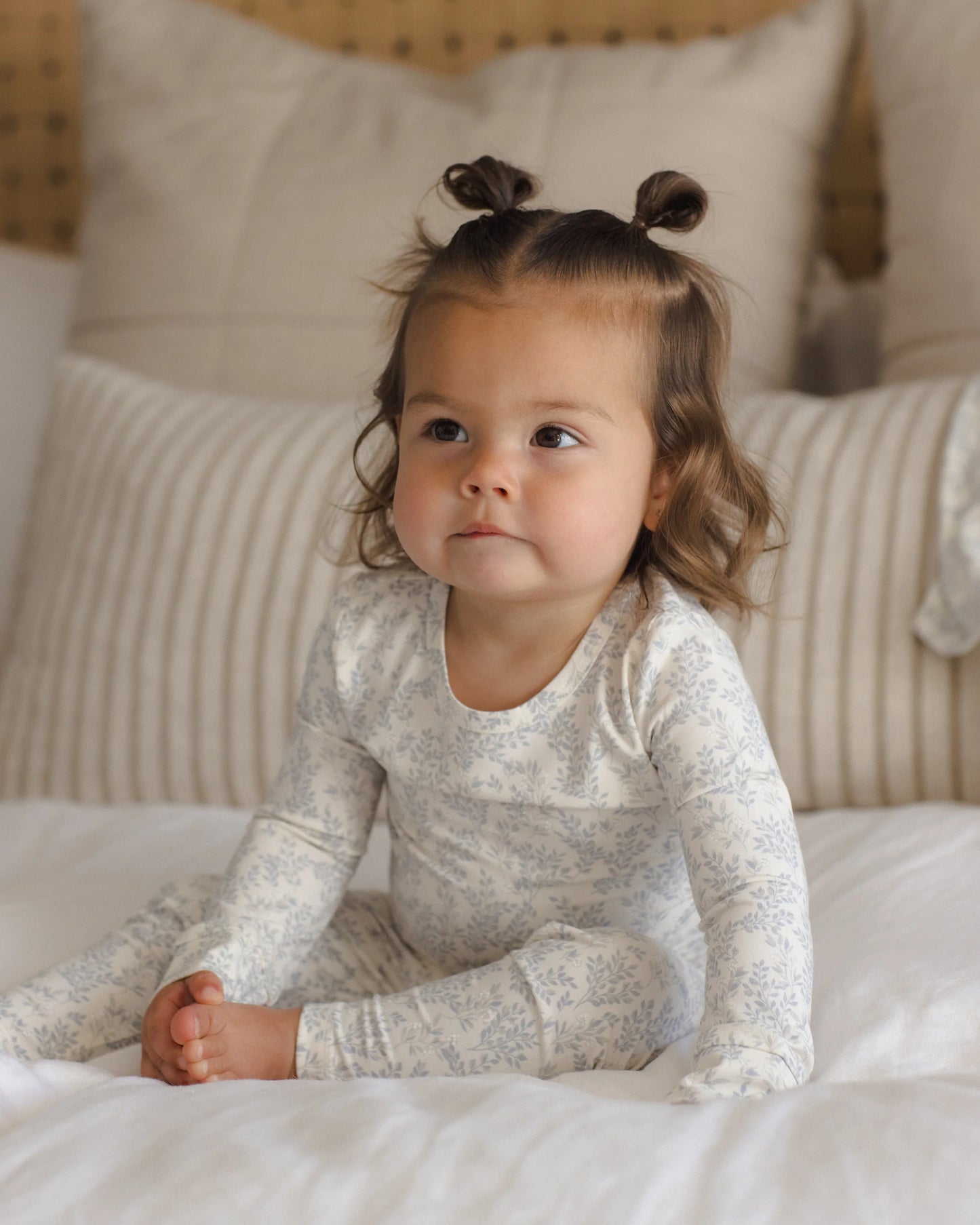 Quincy Mae Bamboo Pajama Set in Cloud Floral