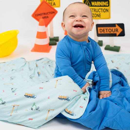 Belan J 2.5 TOG Dreamer Blanket in Construction/Lake Blue