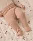 Quincy Mae Side Snap Bodysuit and Pant Set in Almond Stripe