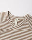 Quincy Mae Side Snap Bodysuit and Pant Set in Almond Stripe