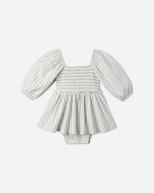 Quincy Mae Lainey Romper in Cloud Stripe